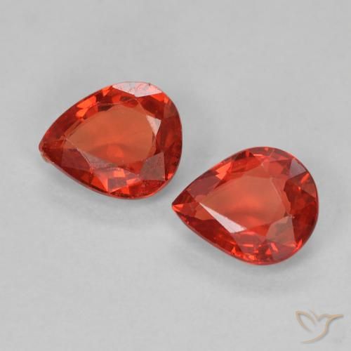 0.86 ct Orange Sapphire, 5.3 x 4.4 mm Pear Cut From Tanzania, Photo A