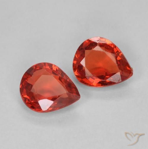 0.86 ctw Red Sapphire Stones, Natural Sapphire in Pear Facet Shape for Sale