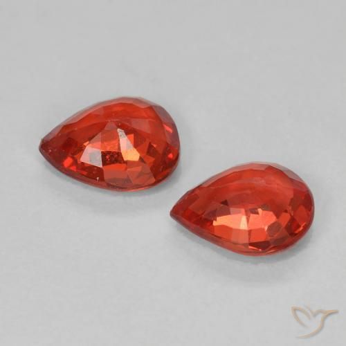Sapphire Gemstones in 5.3 x 4.4 mm Size for Sale, Sapphire Stones in Medium Red Color
