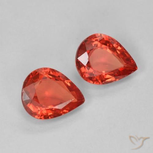 0.91 ctw Red Sapphire Stones, Natural Sapphire in Pear Facet Shape for Sale