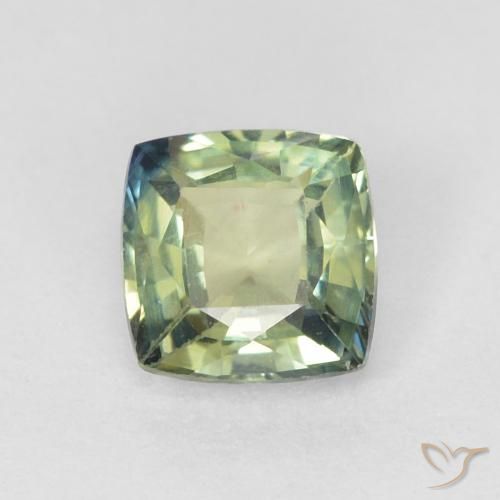 0.47ct Natural Light Green Sapphire, Cushion, VVS