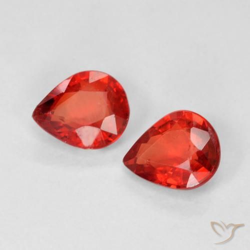 0.83 ct Orange Sapphire, 5.2 x 4.3 mm Pear Cut From Tanzania, Photo A
