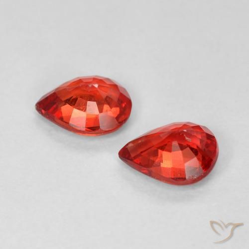 Sapphire Gemstones in 5.2 x 4.3 mm Size for Sale, Sapphire Stones in Bright Red Color