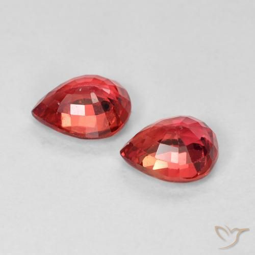 Sapphire Gemstones in 5.3 x 4.2 mm Size for Sale, Sapphire Stones in Medium Red Color
