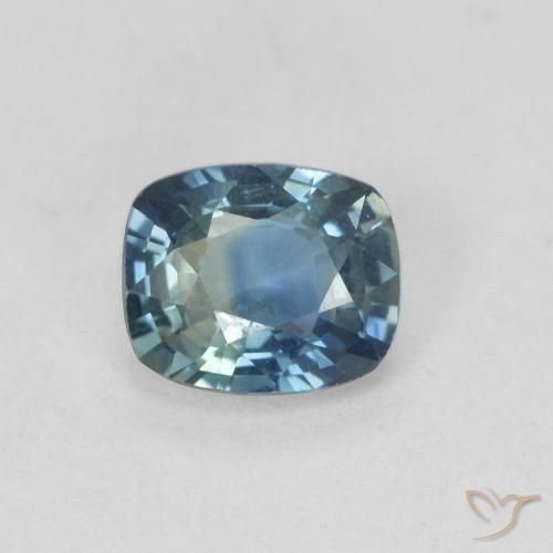 0.82ct Natural Teal Sapphire, Cushion, VVS