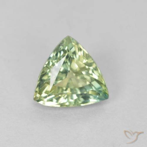 0.88ct Natural Yellowish Green Sapphire, Trillion, VVS