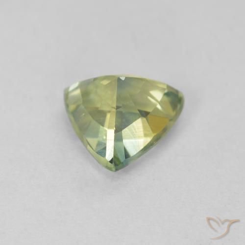 Sapphire Gemstone in 6 x 5.7 mm Size for Sale, Sapphire Stone in Yellowish Green Color