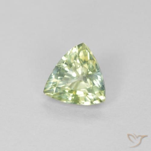 0.45 ct Green Sapphire Stone, Natural Sapphire in Trillion Facet Shape for Sale