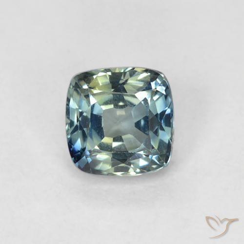 0,85ct Taglio a cuscino blu Zaffiro dal Madagascar, Dimension 5,2 x 5,1mm, Natural Riscaldato Gemstone, VVS Clarity, 1 piece Zaffiro in Blu verdastro Color, Mohs Hardness of 9 adatto per gioielli da indossare ogni giorno, Mostra grande brillantezza, Photo A