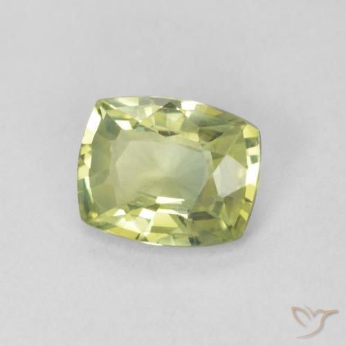 0.79 ct Green Sapphire Stone, Natural Sapphire in Cushion-Cut Shape for Sale