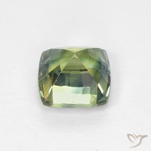 Sapphire Gemstone in 4.6 x 4.5 mm Size for Sale, Sapphire Stone in Olive Green Color