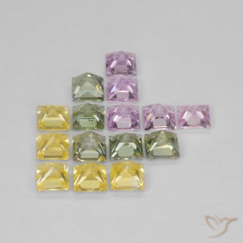 Sapphire Gemstones in 3 x 3 mm (calibrated) Size for Sale, Sapphire Stones in Multicolor Color