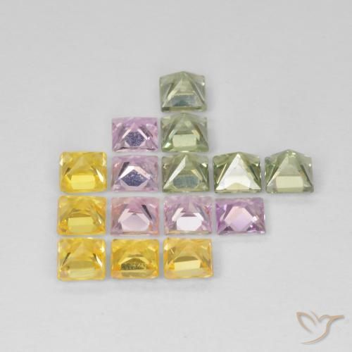 Sapphire Gemstones in 3 x 3 mm (calibrated) Size for Sale, Sapphire Stones in Multicolor Color