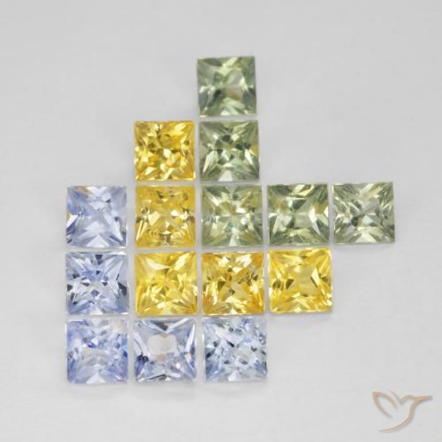 3.29ctw Natural Multicolor Sapphire, Square, VS