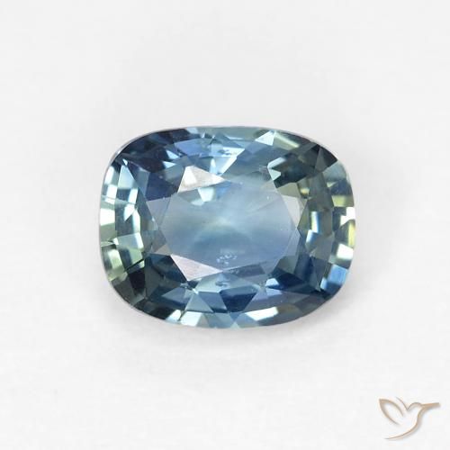 0.85ct Natural Teal Sapphire, Cushion, VVS-VS