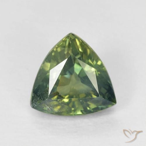 0.89ct Natural Yellowish Green Sapphire, Trillion, VS