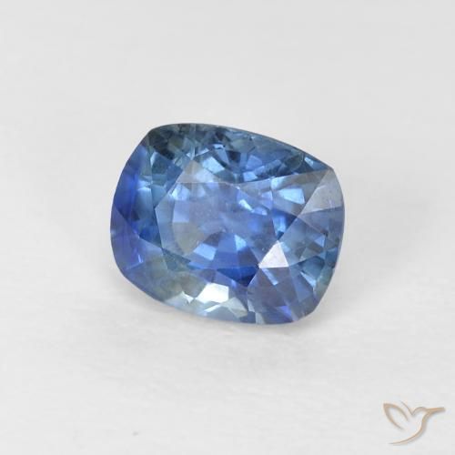 0.81 ct Blue Sapphire Stone, Natural Sapphire in Cushion-Cut Shape for Sale