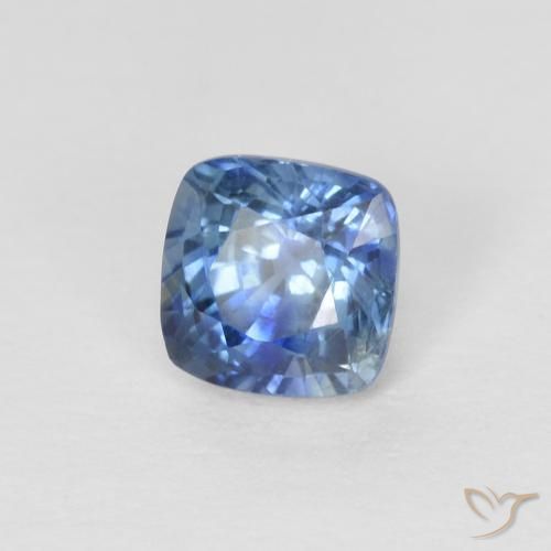 0.63 ct Blue Sapphire Stone, Natural Sapphire in Cushion-Cut Shape for Sale