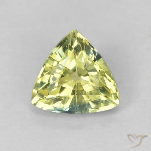 0.44ct Natural Yellowish Green Sapphire, Trillion, VS