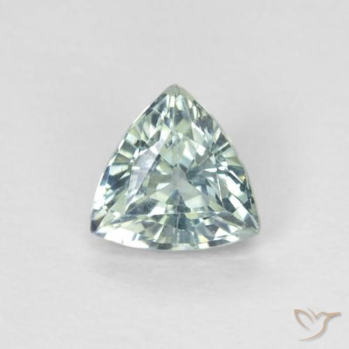 0.65ct Natural Light Blue Green Sapphire, Trillion, VS