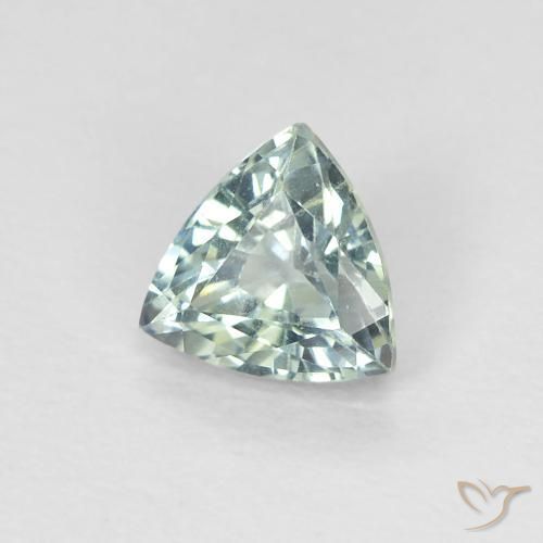 0.65 ct Green Sapphire Stone, Natural Sapphire in Trillion Facet Shape for Sale