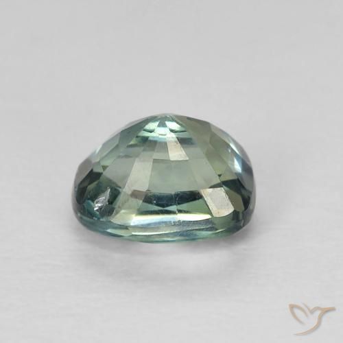 Sapphire Gemstone in 5.5 x 4.3 mm Size for Sale, Sapphire Stone in Light Blue Green Color