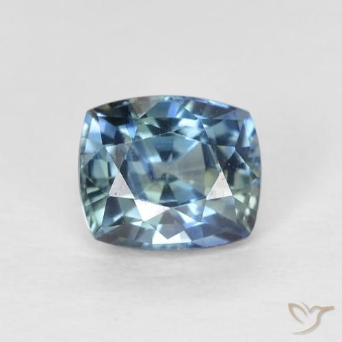 0.86ct Natural Teal Sapphire, Cushion, VVS-VS
