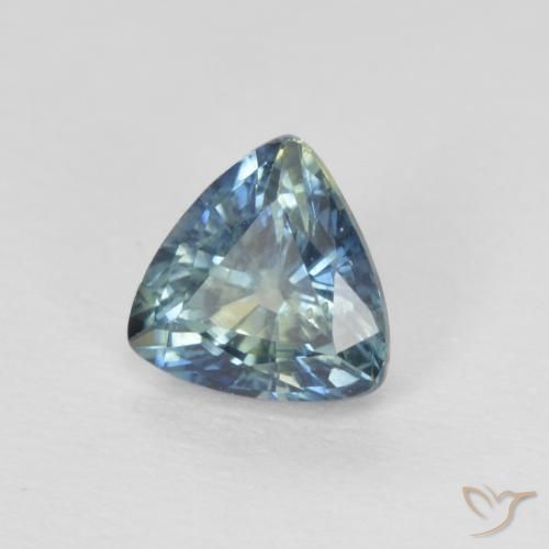 0.75 ct Multicolor Sapphire Stone, Natural Sapphire in Trillion Facet Shape for Sale