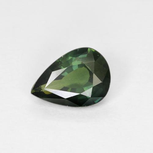 Zaffiro 7 x 5mm verde Sfaccettatura a pera dal Madagascar, peso di 0,78 ct, gemma naturale Riscaldato in purezza VVS-VS, 1 pezzo Zaffiro - Colore: Verde scuro, durezza Mohs di 9 adatto per gioielli da indossare ogni giorno, Pietra portafortuna di settembre, Photo A