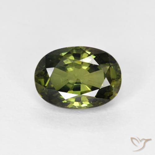 1.26 ct Green Sapphire, 7.2 x 5.2 mm Oval Cut From Madagascar, Photo A