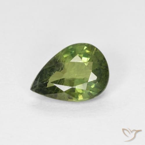 0.88ct Natural Deep Green Sapphire, Pear Shape, VS-SI