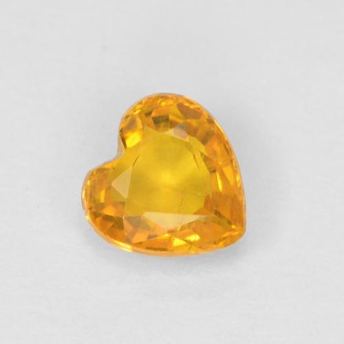 0.46 ct Yellow Sapphire, 4.5 x 4.5 mm Heart Cut From Tanzania, Photo A