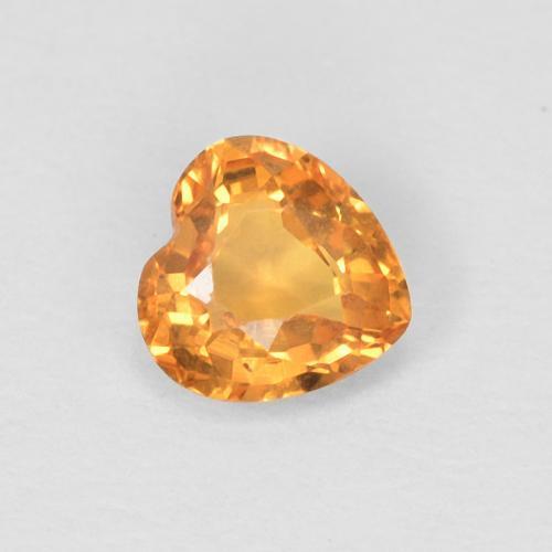 0.38 ct Orange Sapphire Gemstone, Sapphire Gem in Heart Facet Shape for Sale.
