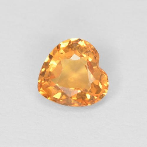 0.38 ct Orange Sapphire Stone, Natural Sapphire in Heart Facet Shape for Sale