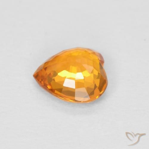 Sapphire Gemstone in 4.6 x 4.6 mm Size for Sale, Sapphire Stone in Bright Orange Color
