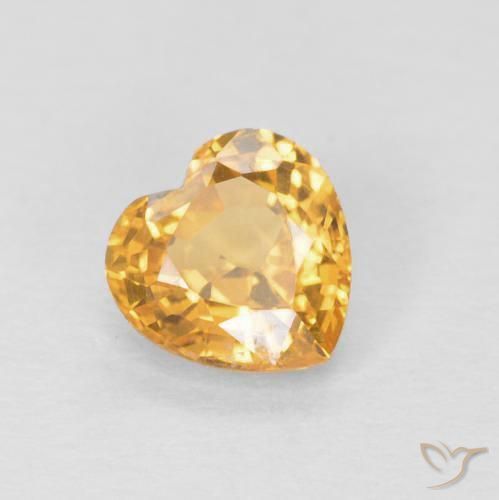 0.49ct Natural Medium Orange Sapphire, Heart, VVS-VS