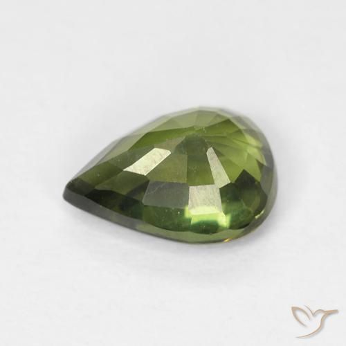 Sapphire Gemstone in 7 x 5 mm (calibrated) Size for Sale, Sapphire Stone in Forest Green Color