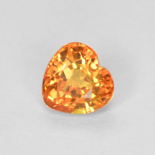 0,51 ct herzschliff goldener Saphir aus Tansania, Größe 4,6 x 4,6mm, Garantiert natürlicher Edelstein, VVS Reinheit, 1 Stück Saphir in Dunkelorange Farbe, Mohs-Härte von 9 Geeignet für den täglichen Gebrauch im Schmuck, September Geburtsstein, Photo A