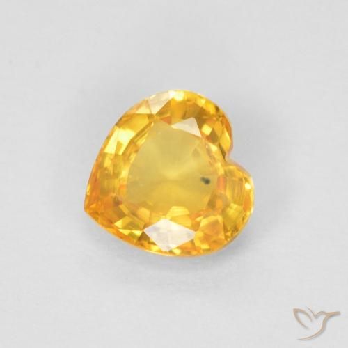 0.47ct Natural Medium Golden Sapphire, Heart, VVS-VS