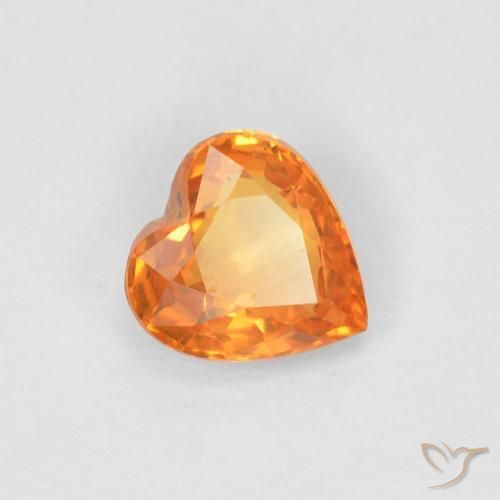 0.47ct Natural Reddish Orange Sapphire, Heart, VVS