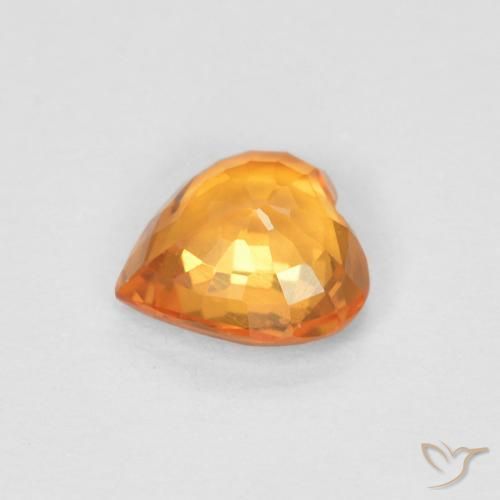Sapphire Gemstone in 4.8 x 4.6 mm Size for Sale, Sapphire Stone in Reddish Orange Color