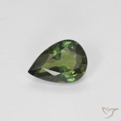 Saphir Vert Poire 7 x 5mm de Madagascar, poids de 0,87 ct, pierre gemme naturelle Chauffé de pureté vvs, 1 pièce de saphir pear facet, couleur : Forêt verte, dureté de Mohs de 9 convient aux bijoux de tous les jours, pierre de sagesse, Pierre de naissance de septembre, Photo A