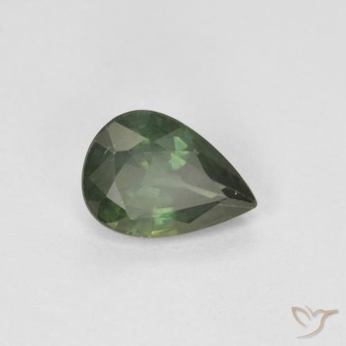 0.92ct Naturel Vert foncé Saphir, En forme de poire, VS, Photo A