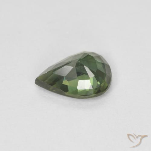 Sapphire Gemstone in 7 x 5 mm (calibrated) Size for Sale, Sapphire Stone in Dark Green Color
