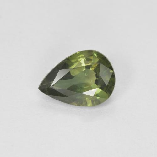 Zafiro Corte en forma de pera de 0,8 ct de Madagascar, Dimensión 7 x 5,1mm, Claridad vvs-vs, Piedra preciosa natural Caliente, 1 pieza de Zafiro en color Verde bosque claro, Dureza Mohs de 9 Adecuado para joyas de uso diario, Piedra de la sabiduría, Photo A
