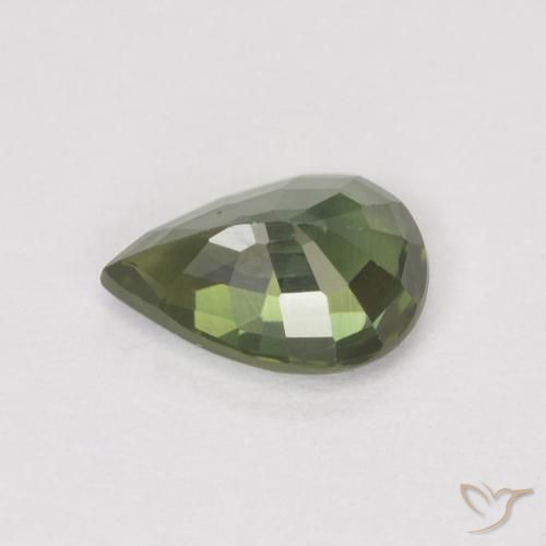 Sapphire Gemstone in 7 x 5 mm (calibrated) Size for Sale, Sapphire Stone in Medium Green Color