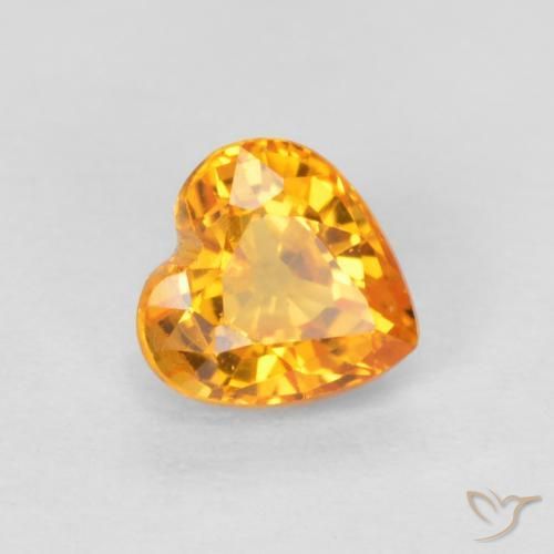 0.51ct Natural Apricot Orange Sapphire, Heart, VS