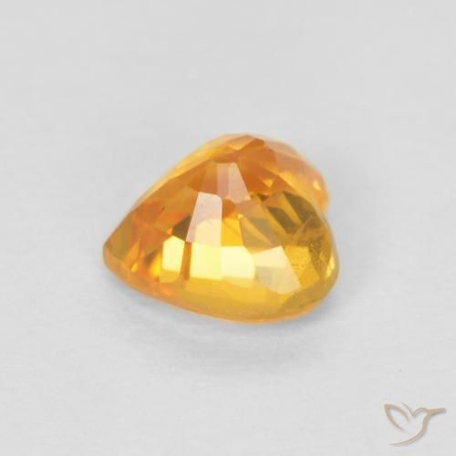 Sapphire Gemstone in 4.5 x 4.5 mm Size for Sale, Sapphire Stone in Apricot Orange Color