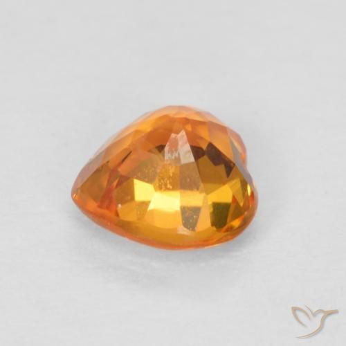 Sapphire Gemstone in 4.7 x 4.7 mm Size for Sale, Sapphire Stone in Bright Orange Color