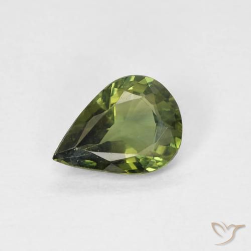 0.69ct Natural Yellowish Green Sapphire, Pear Shape, VS